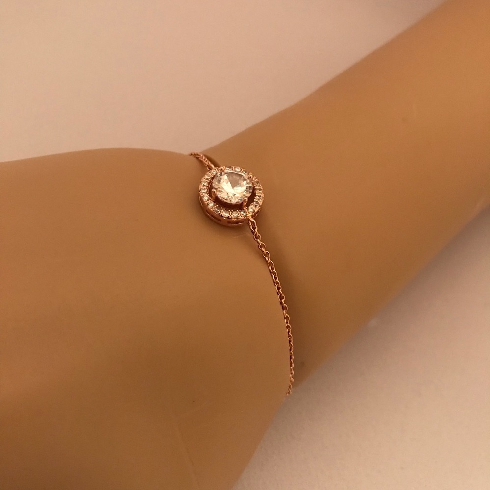 18k Rose Gold Circle Pendant Bracelet 💎